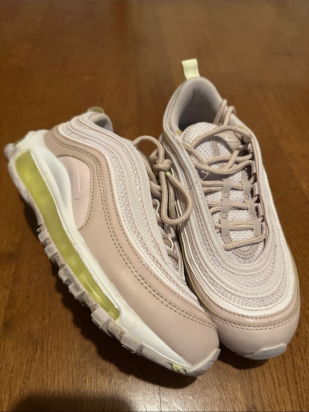 Nike Air Max 97 in Blush Pink and Pale Yellow